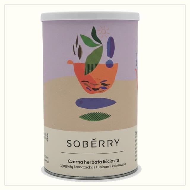 Soberry czarna herbata liściasta z jagodą kamczacką i łupinami kakaowca aromat czekolady